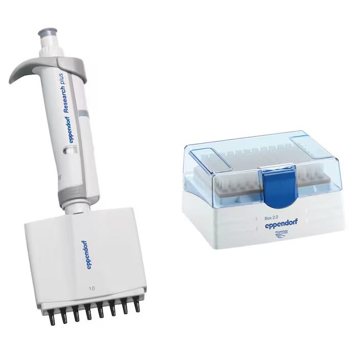 Eppendorf Research® plus 8-channel 0,5 – 10 µL, medium gray, variable volume