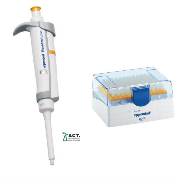 Eppendorf Research® plus Single Channel Pipette, 30-300uL, orange, variable volume