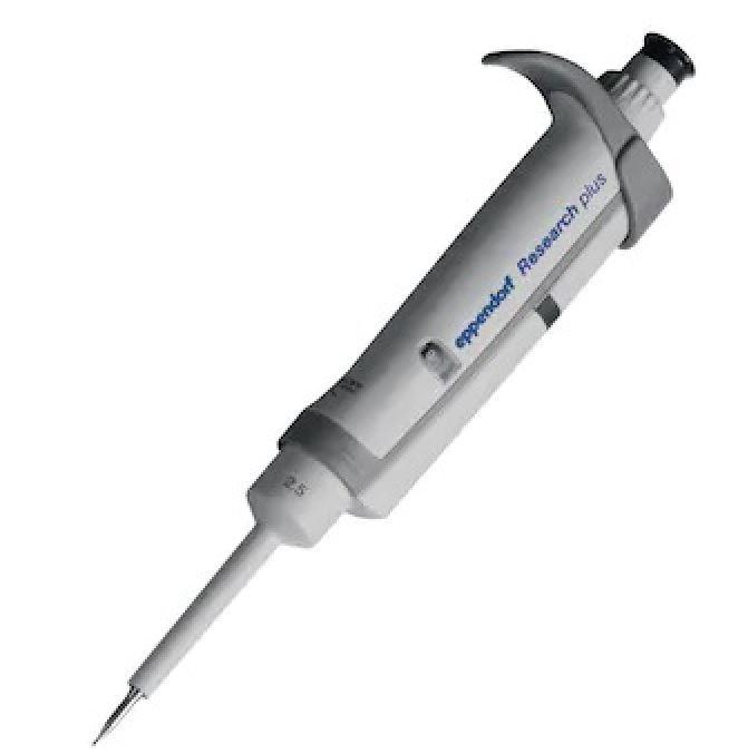 Research Plus Pipette, Single Channel, Variable Volume, 0.1-2.5μL, Dark Gray