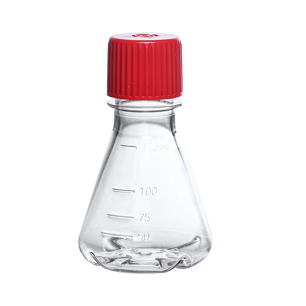 LabSelect 125mL Baffled Polycarbonate Erlenmeyer Flask With Vent Cap