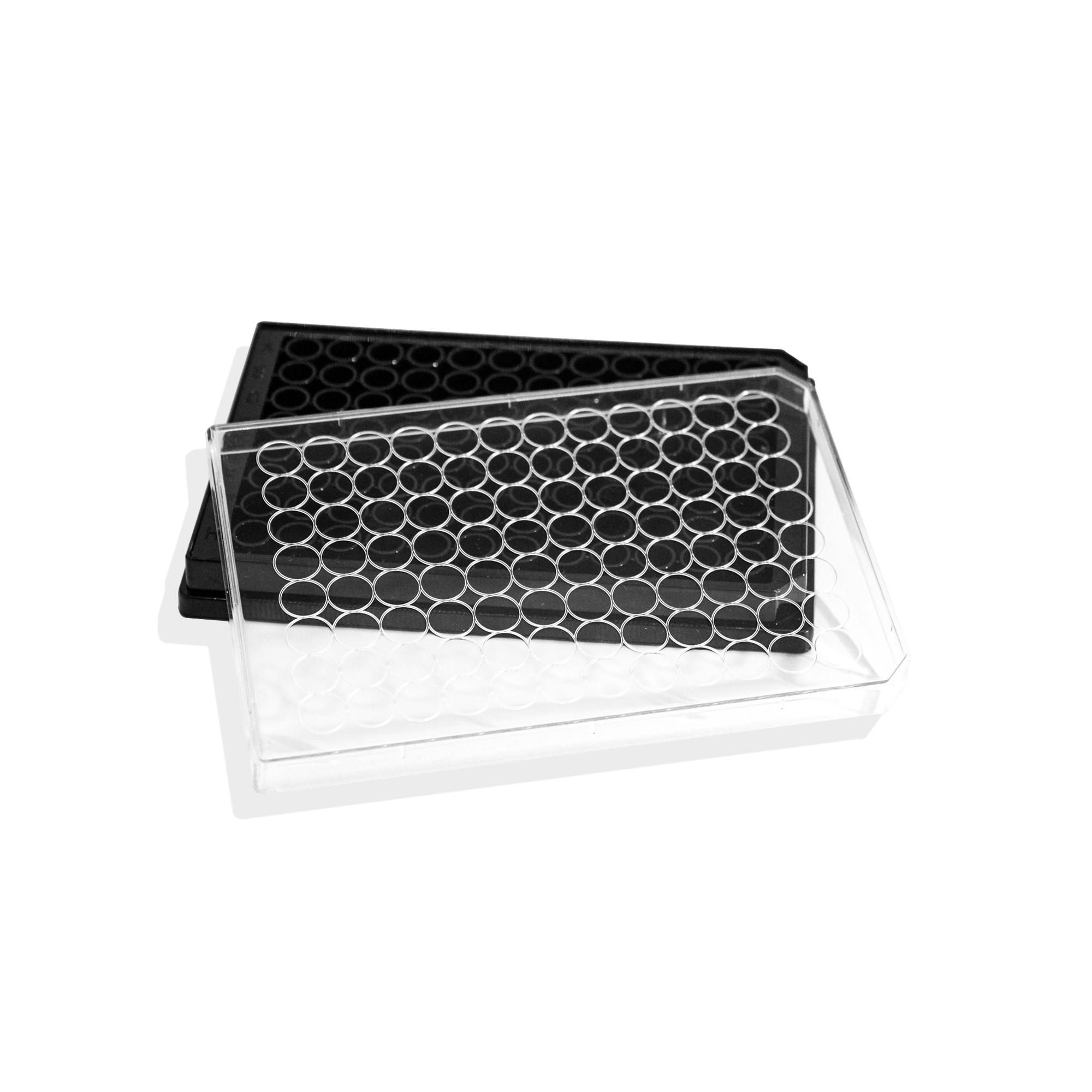 LabSelect 96-well Cell Culture Plates, TC-Treated, Black Frame, Clear Flat Bottom, Sterile
