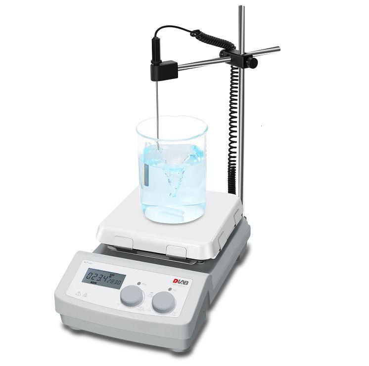 DLAB Ms7-H550-Pro,LCD Digital 7" Square Glass Ceramic, Hotplate Stirrer, 100-1500 RPM