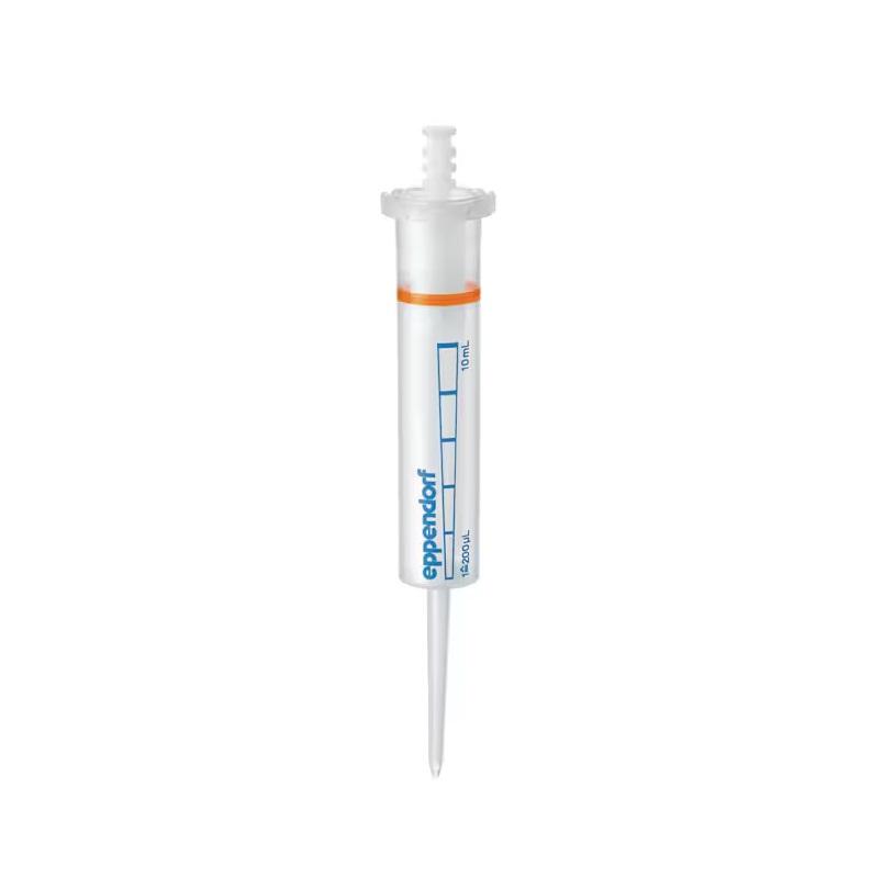 Eppendorf Combitips® advanced, PCR clean, 10 mL, orange, colorless tips, 100 pcs. (4 reclosable bags × 25 pcs.)
