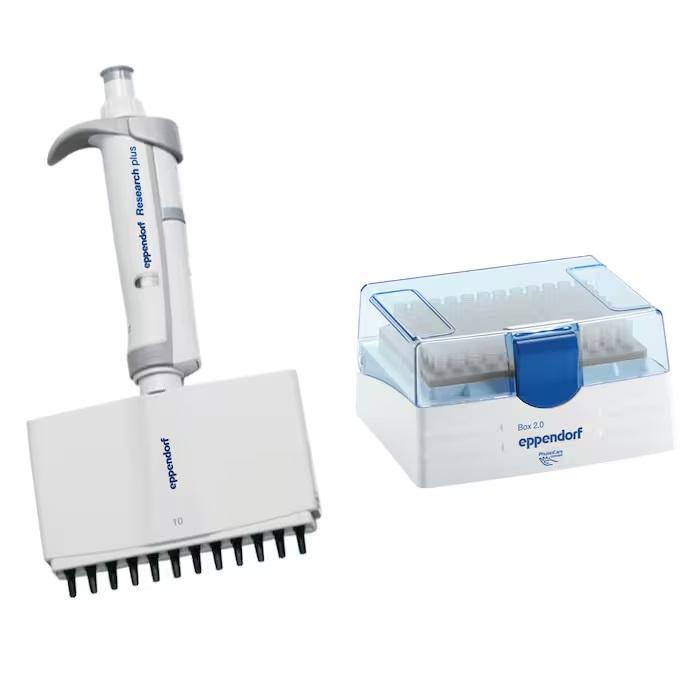 Eppendorf Research® plus 12-channel 0,5 – 10 µL, medium gray, variable volume
