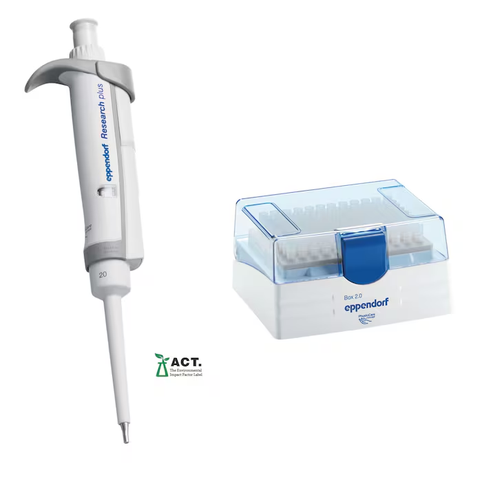 Eppendorf Research® Plus ,1-channel,  2 – 20 µL, light gray, variable volume