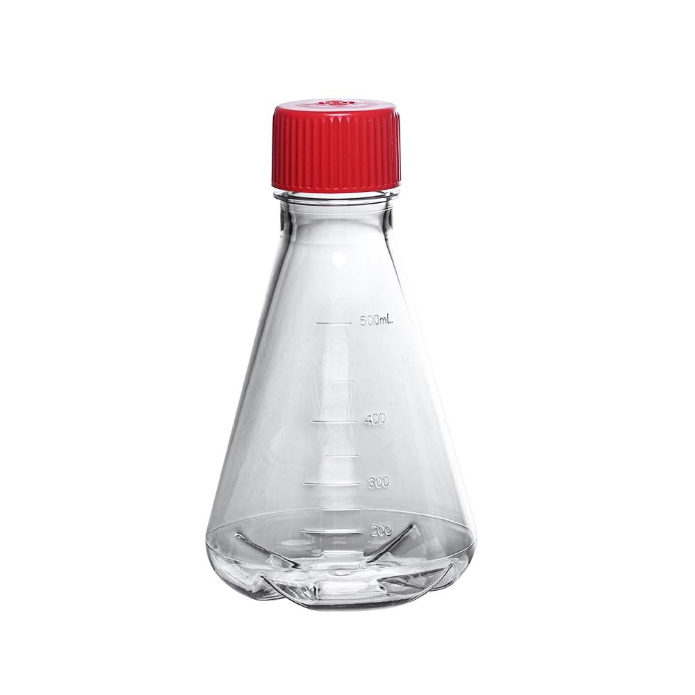 LabSelect 500mL Baffled Polycarbonate Erlenmeyer Flask With Vent Cap