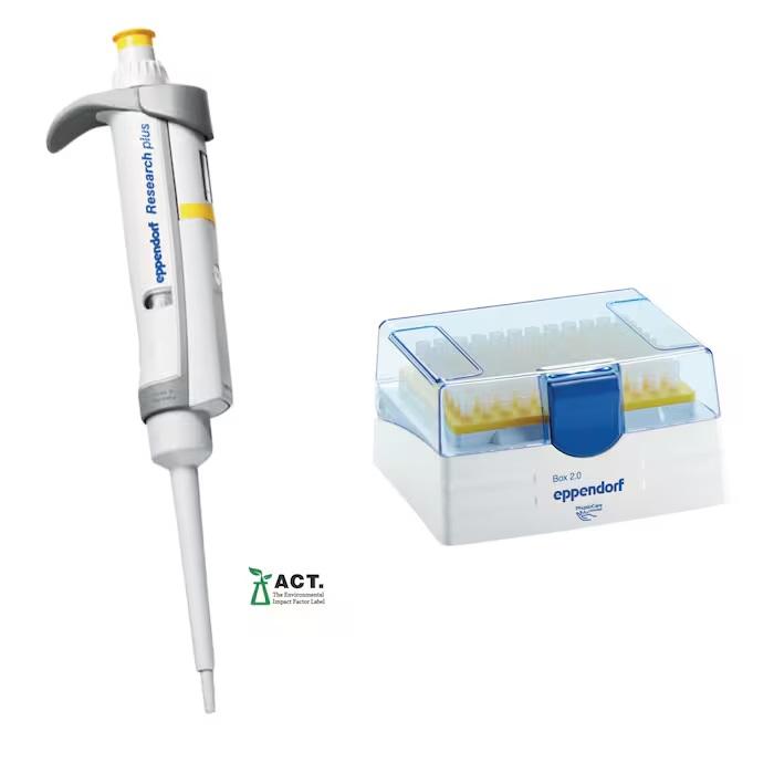Eppendorf Research® plus 20 – 200 µL, yellow, variable volume