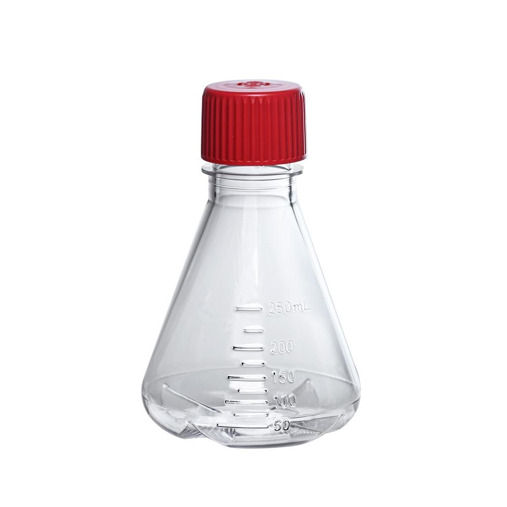 LabSelect 250mL Baffled Polycarbonate Erlenmeyer Flask With Vent Cap