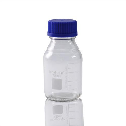 Biosharp 250mL Glass Media Bottle, Clear