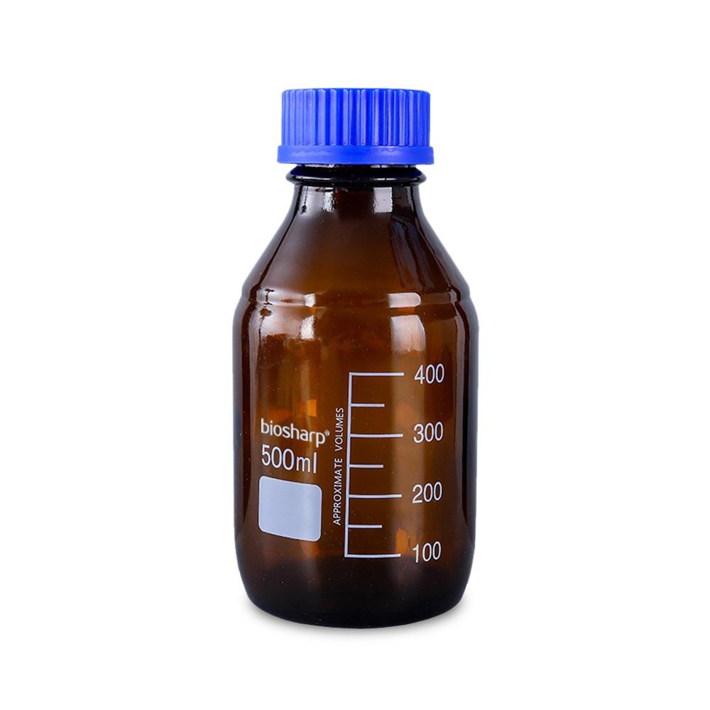 Biosharp 500mL Glass Media Bottle, Amber