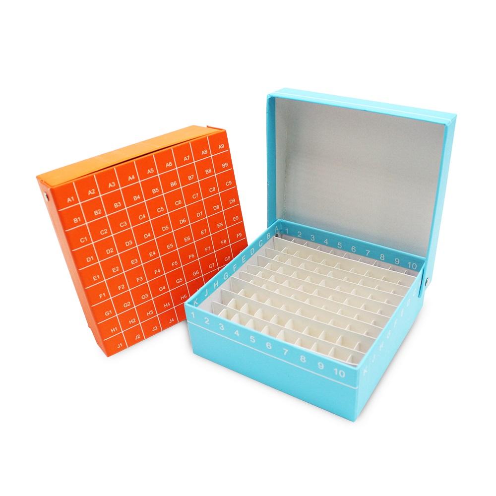 Biosharp CryogenicVialBox,81well,cardboard Vial Box, Hinged Lid Design, Paper bRacket, 0.5-2mL cryotubes