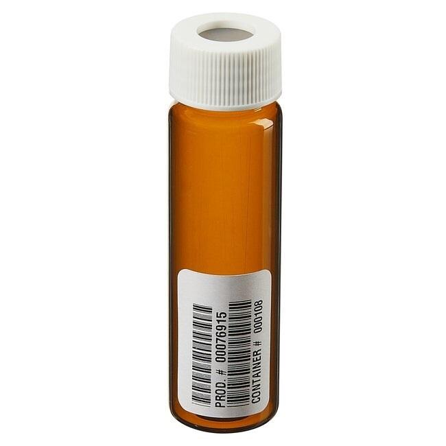 I-Chem and EP Amber VOA Glass Vials with 0.125in. Septa, certified 40 mL