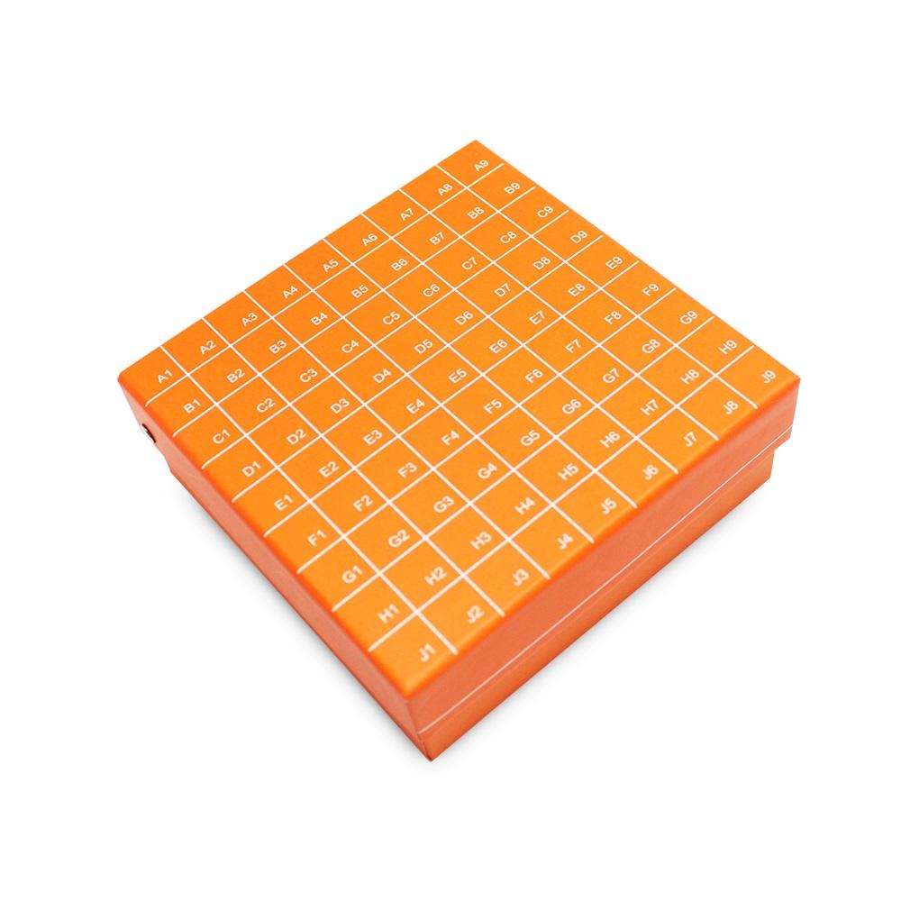 Biosharp CryogenicVialBox,81well cardboard Vial Box, Hinged Lid Design, PP bRacket, 0.5-2mL cryotubes