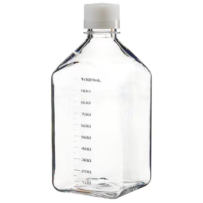 Nalgene™ Square PETG Media Bottles with Closure: Nonsterile, Shrink-Wrapped Trays, 1 L, Case of 24