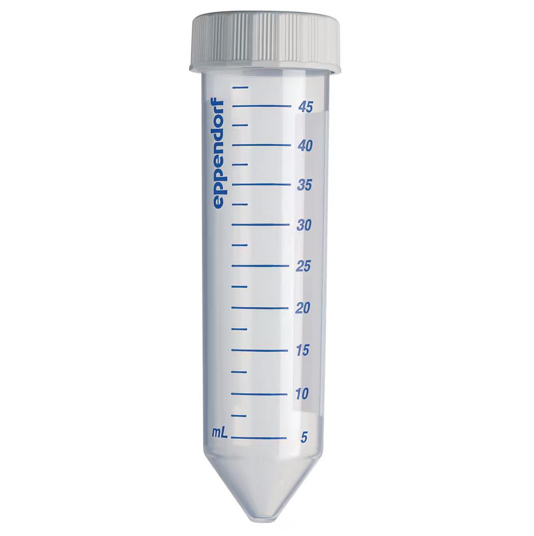 Eppendorf Conical Tubes, 50 mL, sterile, pyrogen-, DNase-, RNase-, human and bacterial DNA-free, colorless, 500 tubes (20 bags × 25 tubes)