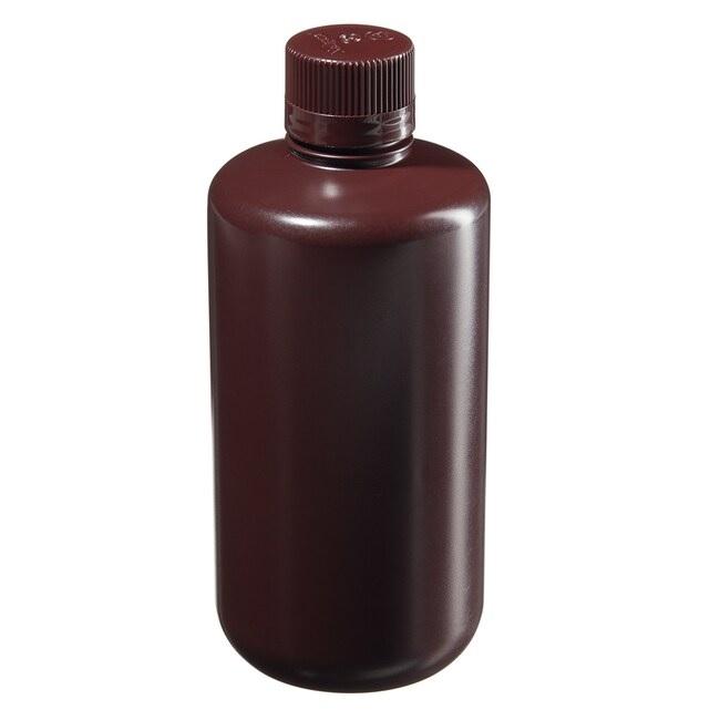 Nalgene™ Narrow-Mouth Amber HDPE Lab Quality Bottles, 1 L, Case of 24