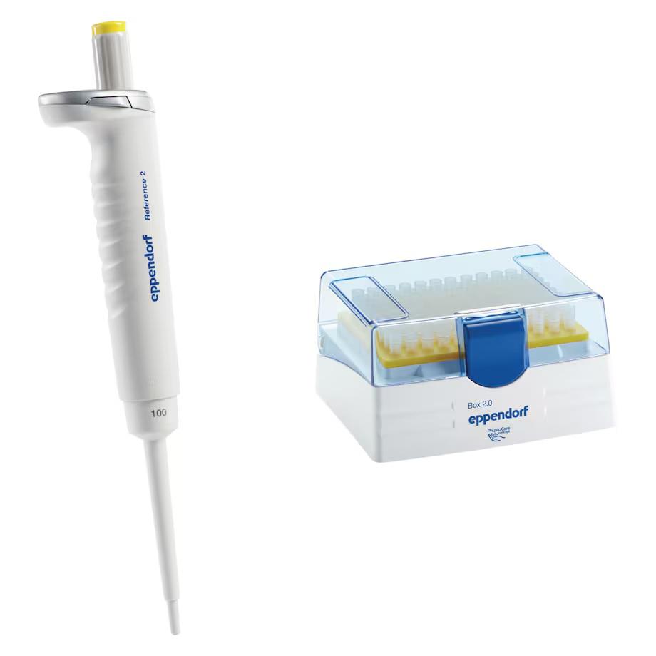 Eppendorf Reference® 2, 1-channel, variable, 10 – 100 µL, yellow