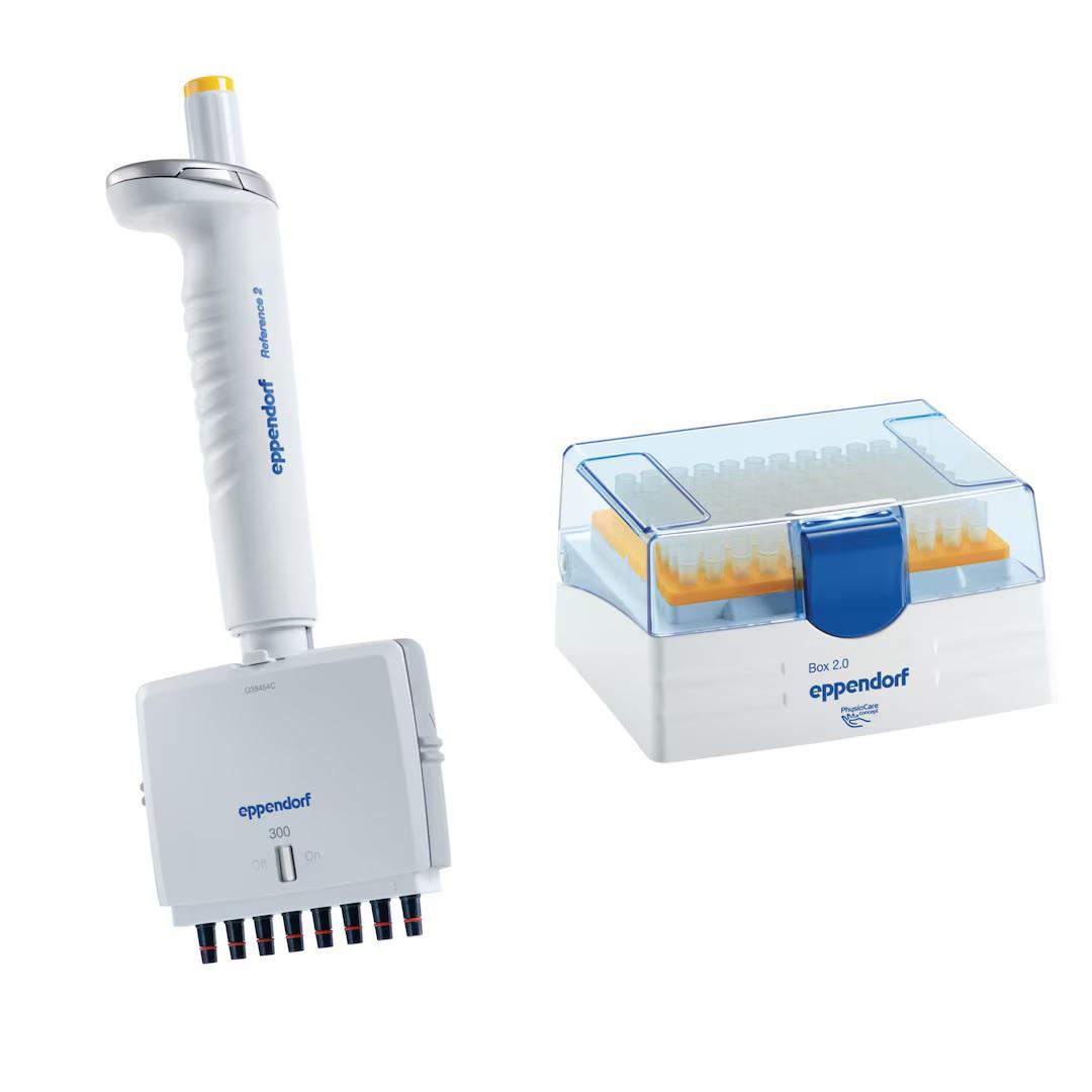 Eppendorf Reference® 2, 8-channel, variable, 30 – 300 µL, orange