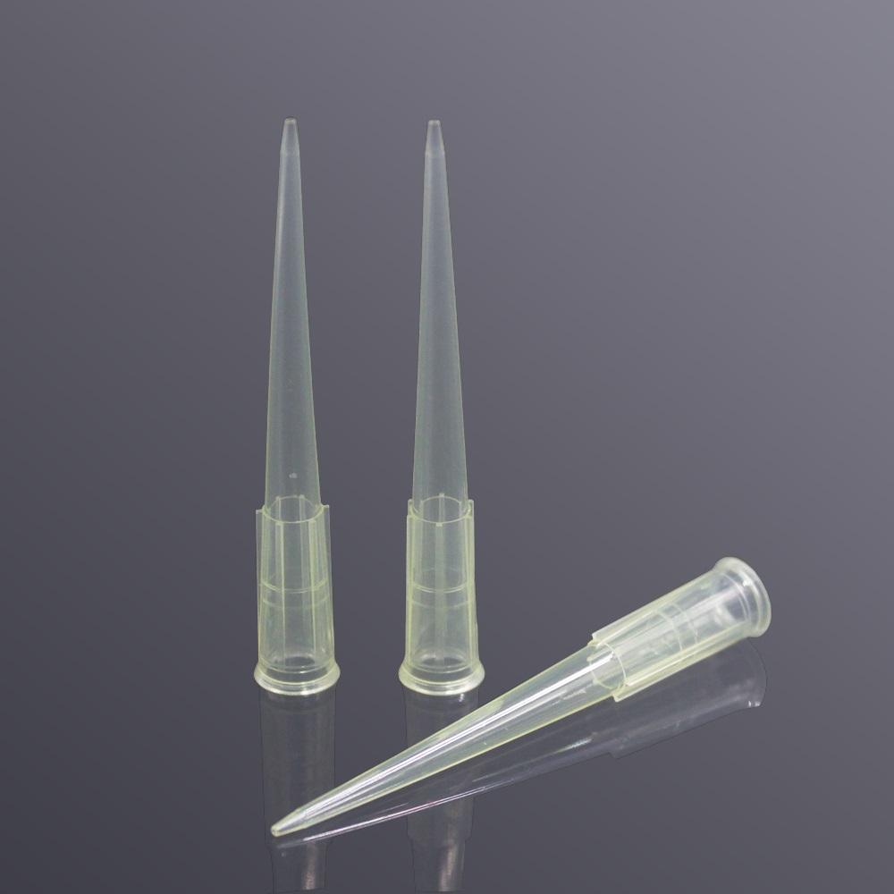 LabSelect 200ul pipette tips, Rack pack, sterile 50.55mm, Yellow