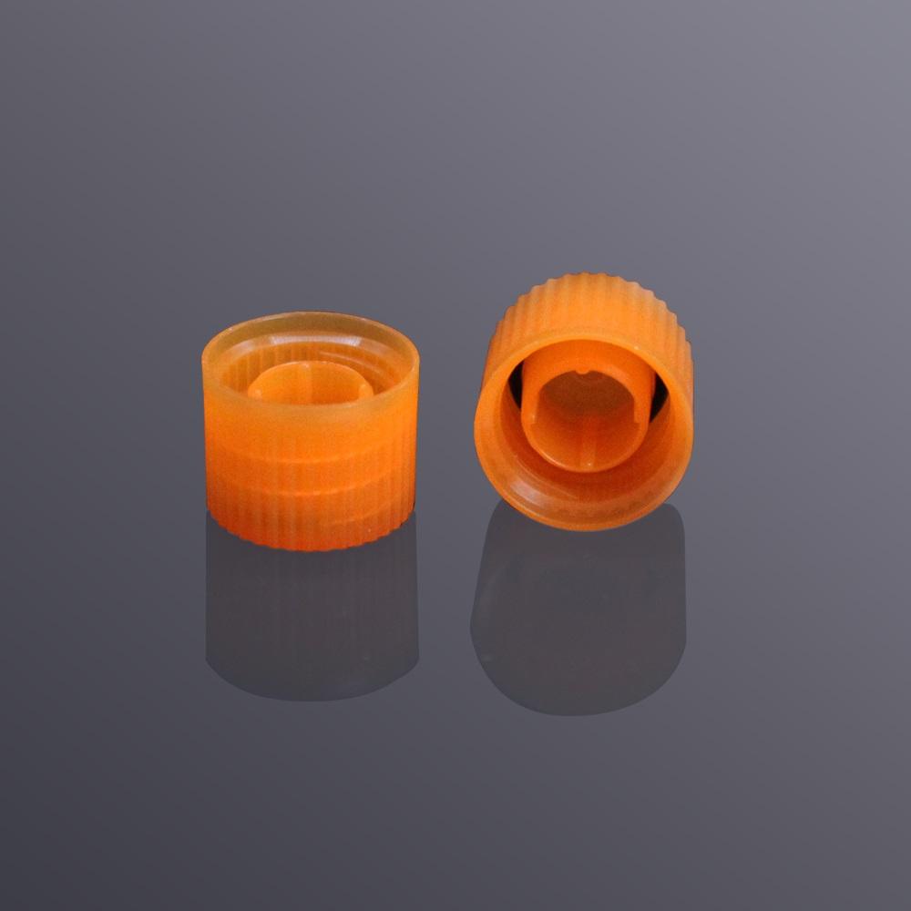 LabSelect Screw Caps With O-ring, Orange, High Cap