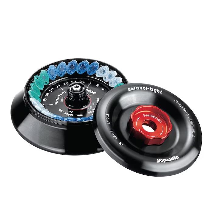 Rotor FA-45-24-11 aerosol-tight, aluminum For Centrifuge 5424/5424R Max. speed: 21130 × g (15,000 rpm)