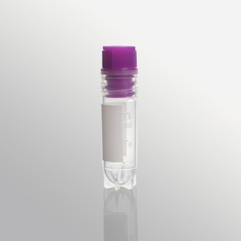 Biosharp 2.0mL Cryogenic Vial, Internal Thread, Sterile, Purple Cap, Clear Tube