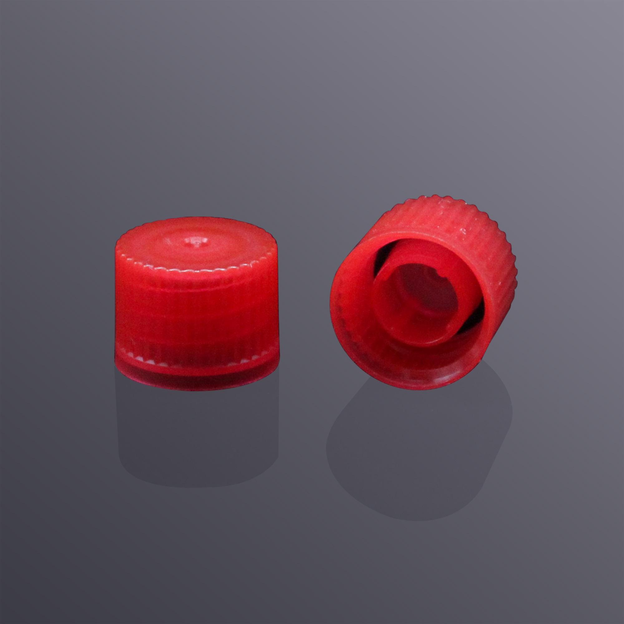LabSelect Screw Caps With O-ring, Red, High Cap